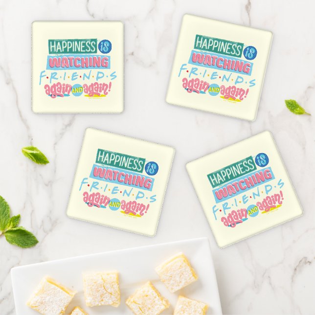 Happiness is Watching FRIENDS™ Again & Again Coaster Set (In Situ)