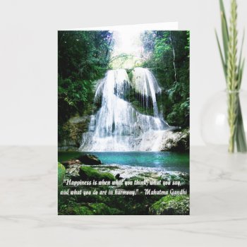 Happiness Is... Waterfall Photo With Quote Card by UROCKDezineZone at Zazzle