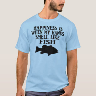 HAPPINESS IS WHEN MY HANDS SMELL LIKE FISH - MEN'S T-Shirt