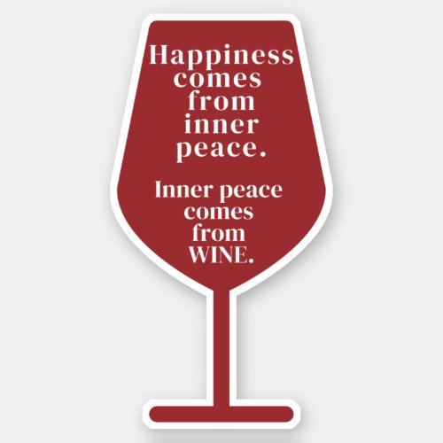 Happiness Is Wine Funny Quote Word Art Vinyl Sticker