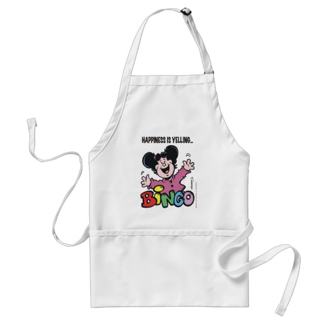 Happiness Is Yelling BINGO! Adult Apron (Front)