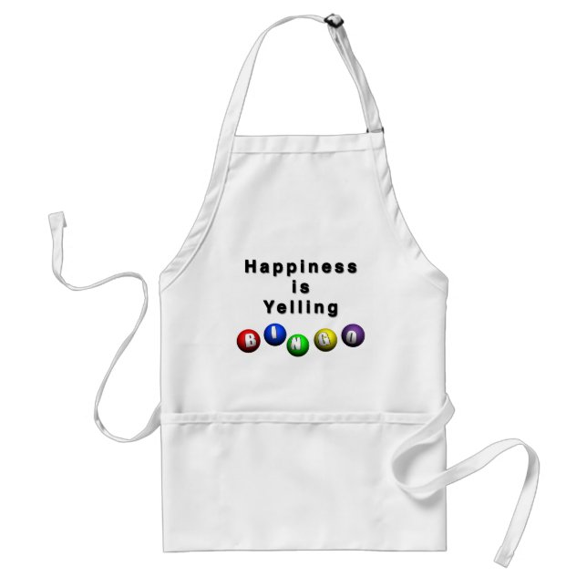 Happiness Is Yelling BINGO Adult Apron (Front)