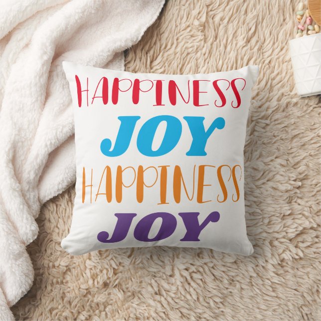 Happiness Joy Throw Pillow (Blanket)