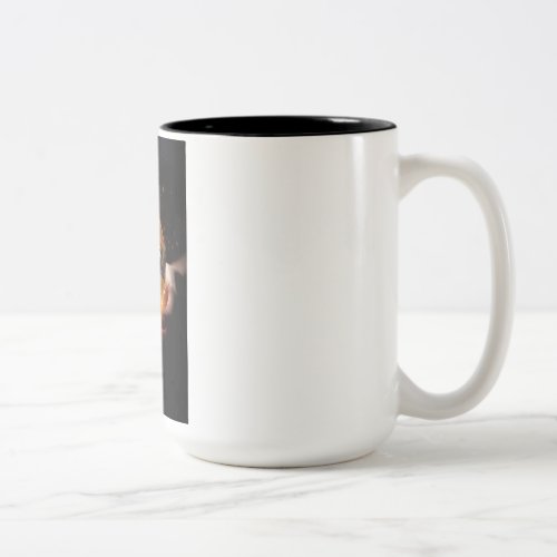HAPPINESS LIES IN THE HANDS OF THE BEERHOLDER Two_Tone COFFEE MUG