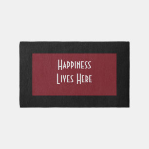 Happiness Lives Here Logo Outdoor Rug