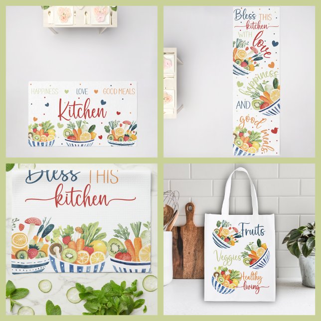 Happiness, Love & Good Meals – Colorful Kitchen Rug (Creator Uploaded)