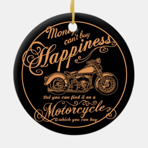 Happiness _ Motorcycle Ceramic Ornament