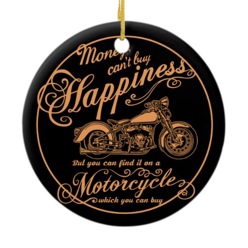 Happiness - Motorcycle Ceramic Ornament