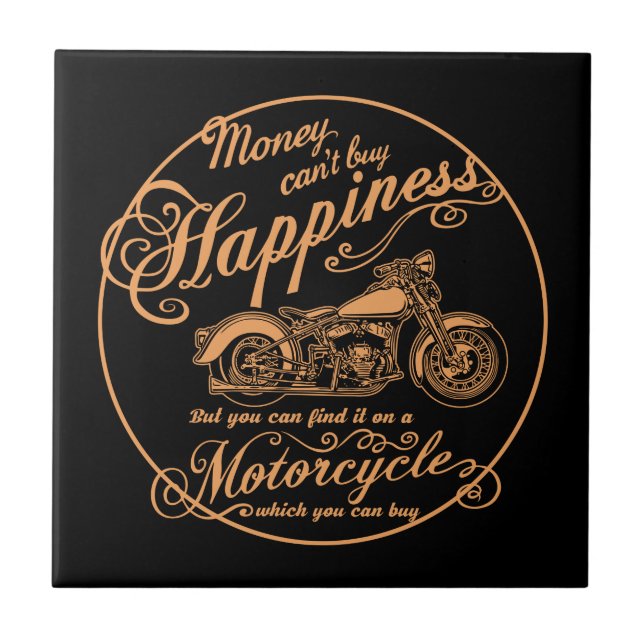 Happiness - Motorcycle Ceramic Tile (Front)