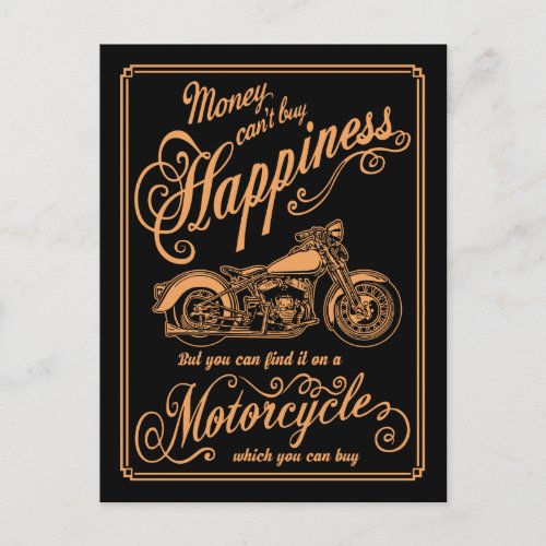 Happiness _ Motorcycle Postcard