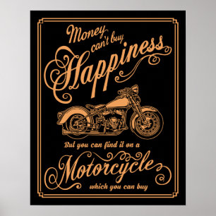Happiness - Motorcycle Poster