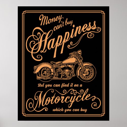 Happiness _ Motorcycle Poster