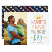 Happiness | Photo Father's Day Flat Card