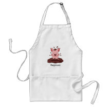 Happiness Pig Playing In Mud Adult Apron