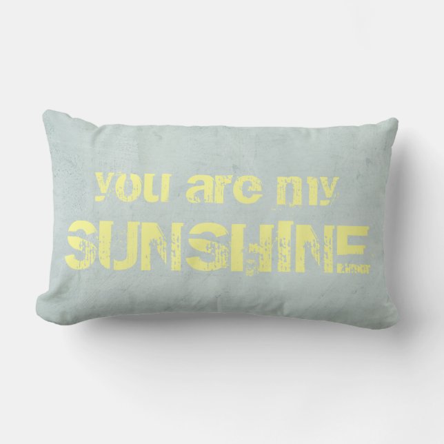 happiness pillow yellow and gray home decor (Front)