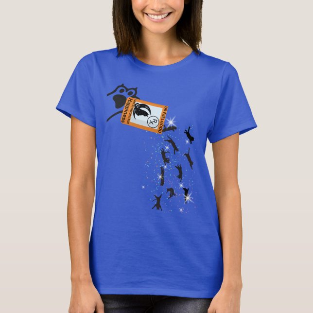 Happiness Prescription Funny Cat T-Shirt (Front)