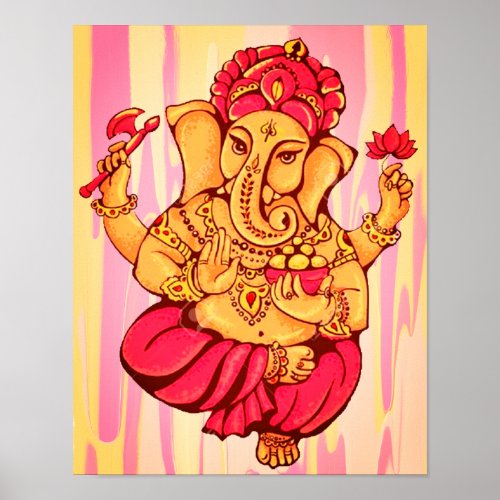 Happiness Prosperity Hindu God Ganesh Lord Ganesha Poster