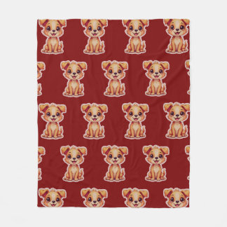 Happiness puppy fleece blanket