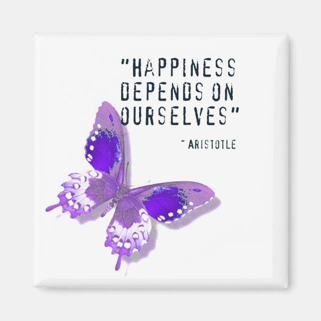 Happiness Purple Butterfly Magnet (Front)