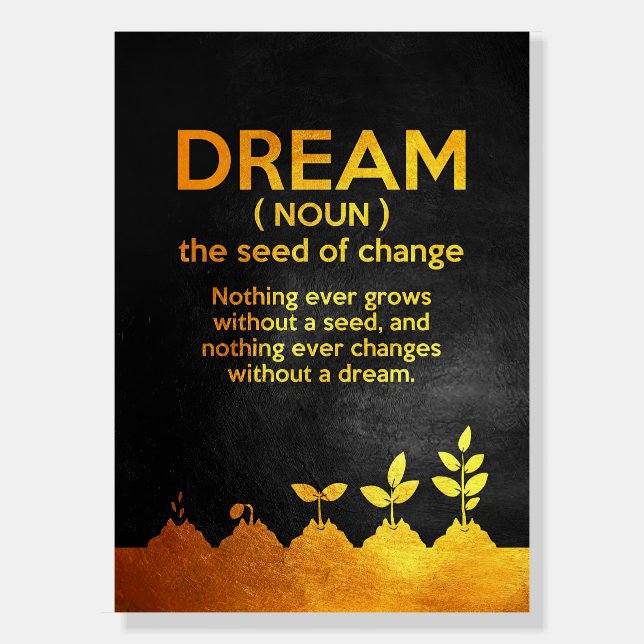 Happiness Quote Dream Definition Foam Board (Front)