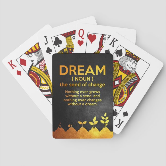 Happiness Quote Dream Definition Poker Cards (Back)