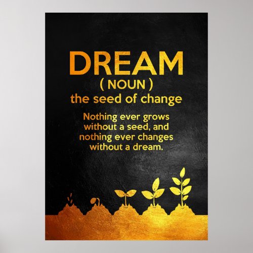 Happiness Quote Dream Definition Poster