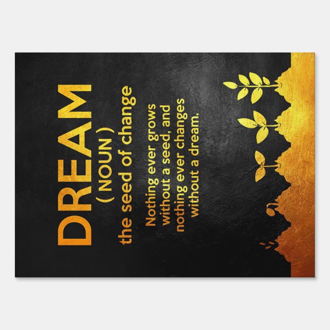 Happiness Quote Dream Definition Sign (Front)