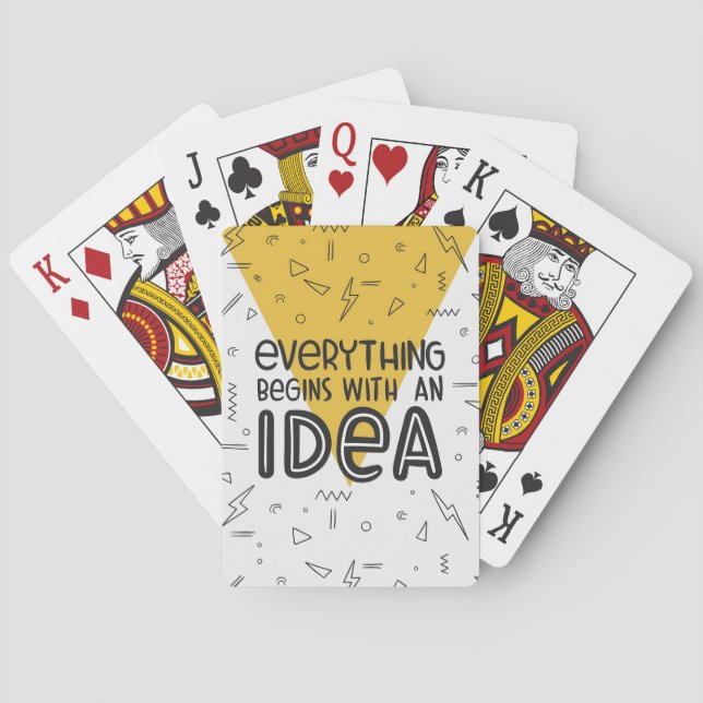 Happiness Quote Everything Begins With An Idea Poker Cards (Back)