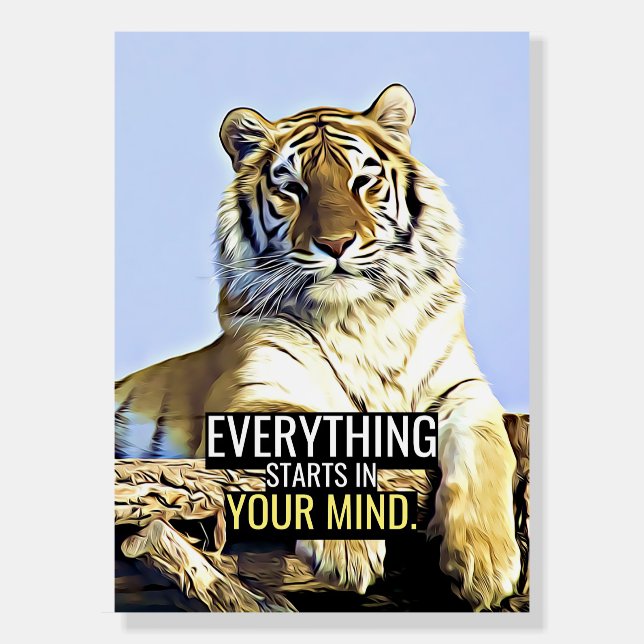 Happiness Quote Everything Starts In Your Mind Foam Board (Front)