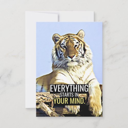 Happiness Quote Everything Starts In Your Mind Thank You Card