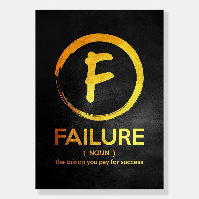 Happiness Quote Failure Definition Foam Board (Front)