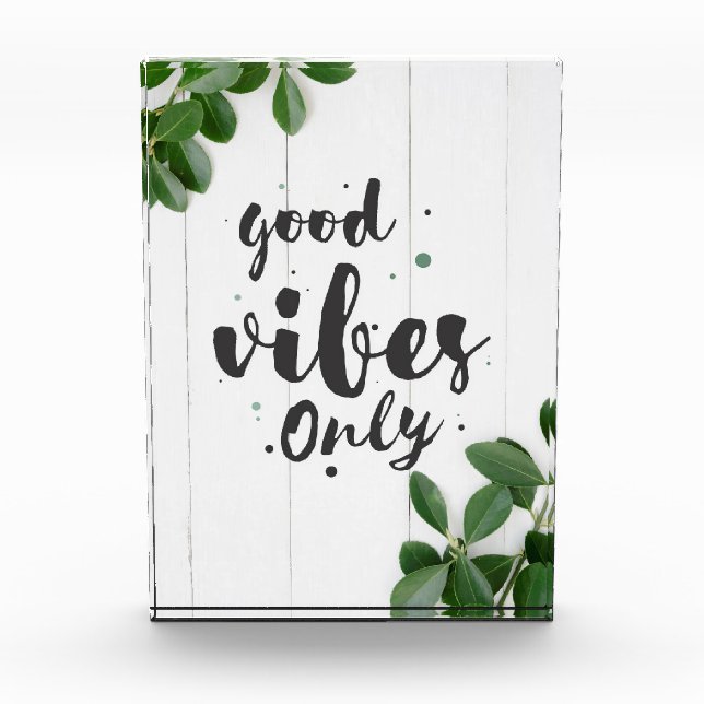 Happiness Quote Good Vibes Only Photo Block (Front)