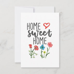 Happiness Quote Home Sweet Home Flowers Thank You Card