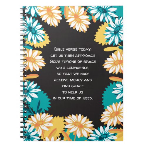 Happiness Quotes with Daisy Flower Pattern Notebook