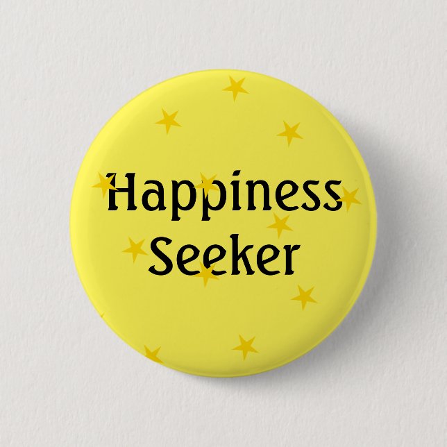 Happiness Seeker Yellow  Button (Front)