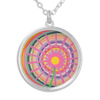 Happiness  Silver Plated Necklace by Inky_Art at Zazzle