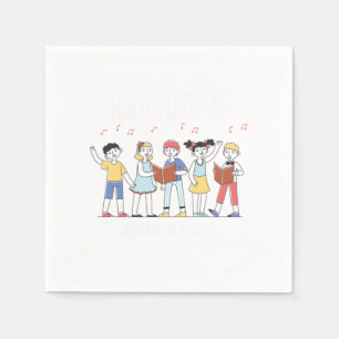 Happiness Singing Choir Singer Musician Sing Gift Napkins