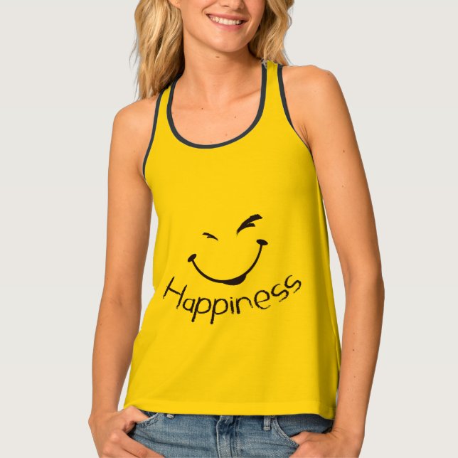 Happiness Smiley Face Women’s Tank Top (Front)
