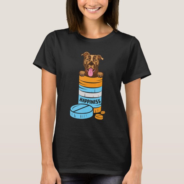 Happiness Staffy Staffordshire Bull Terrier T-Shirt (Front)