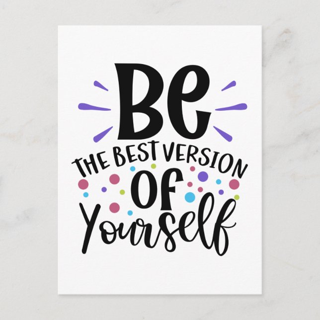 Happiness Success Attitude Hello Motivational Postcard (Front)