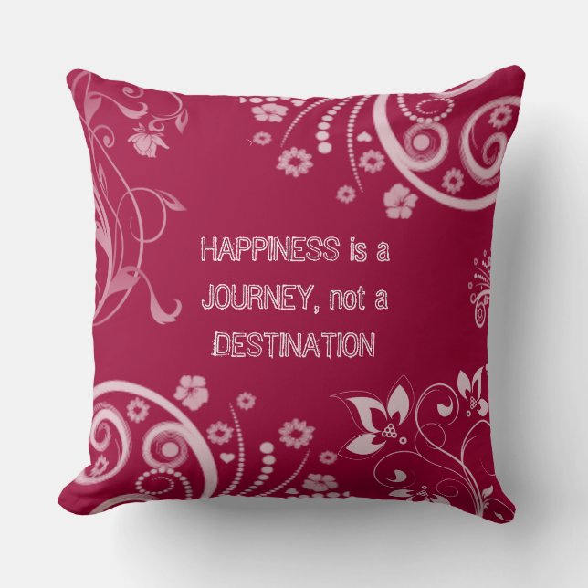 Happiness Throw Pillow (Front)