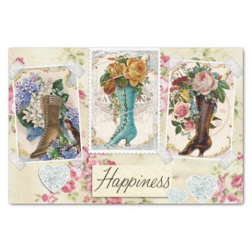 Happiness Victorian Steampunk Boots Tissue Paper