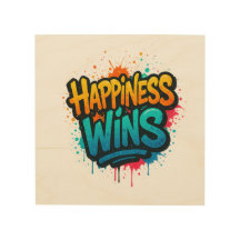 Happiness Wins Graffiti Design