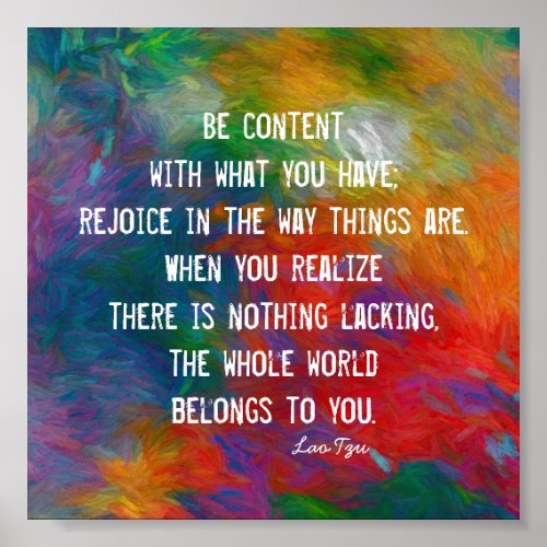 happiness zen quote on colorful abstract art  poster