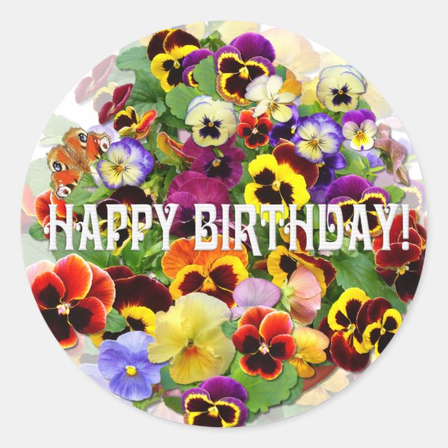 Happpy Birthday Classic Round Sticker (Front)