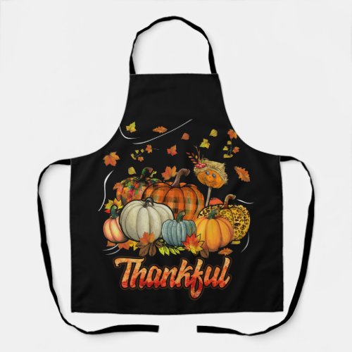 Happpy Thanksgiving Day Autumn Fall Maple Leaves Apron