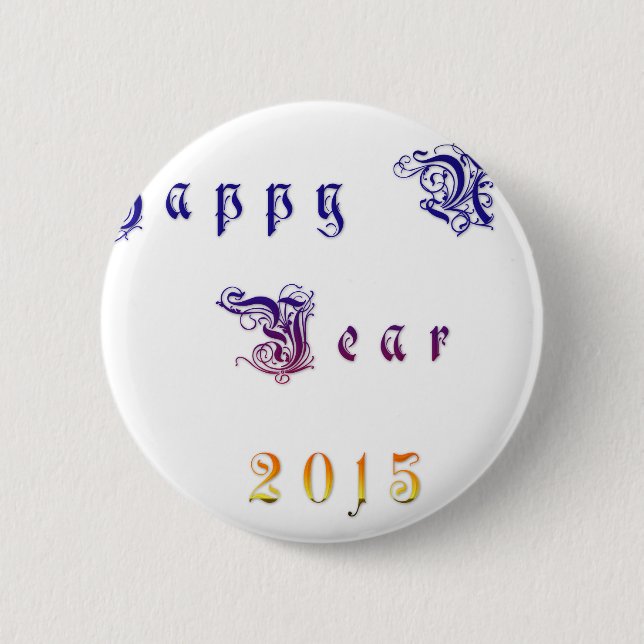 Happu New Year 2015 Hakuna Matata wishes.png Pinback Button (Front)