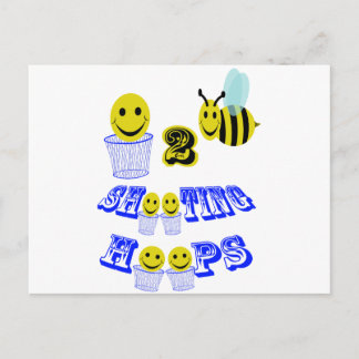 happy2bee shooting hoops postcard