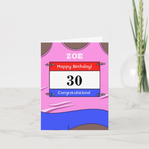 Happy30th Birthday card for a runner