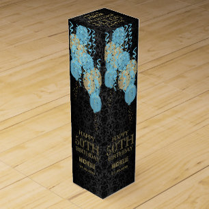 Happy 00th Birthday / Anniversary - Blue Balloon Wine Box